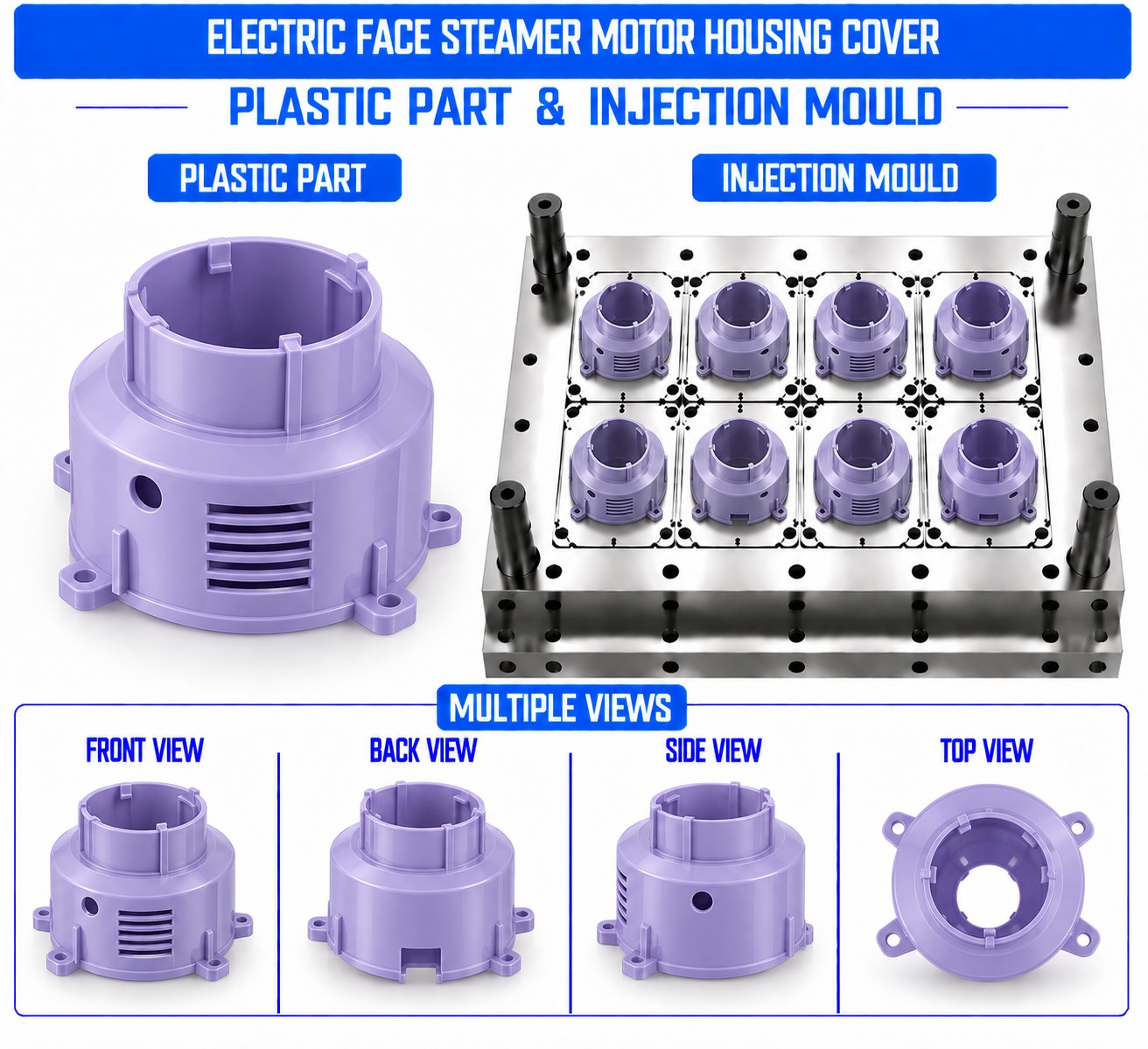 Electric Face Steamer Plastic Motor Housing Cover Mould and Moulding Service